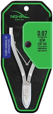 (Pack of 10) D-07 Nghia Cuticle Nippers Stainless Steel Double Spring - Jaw 14 or 16