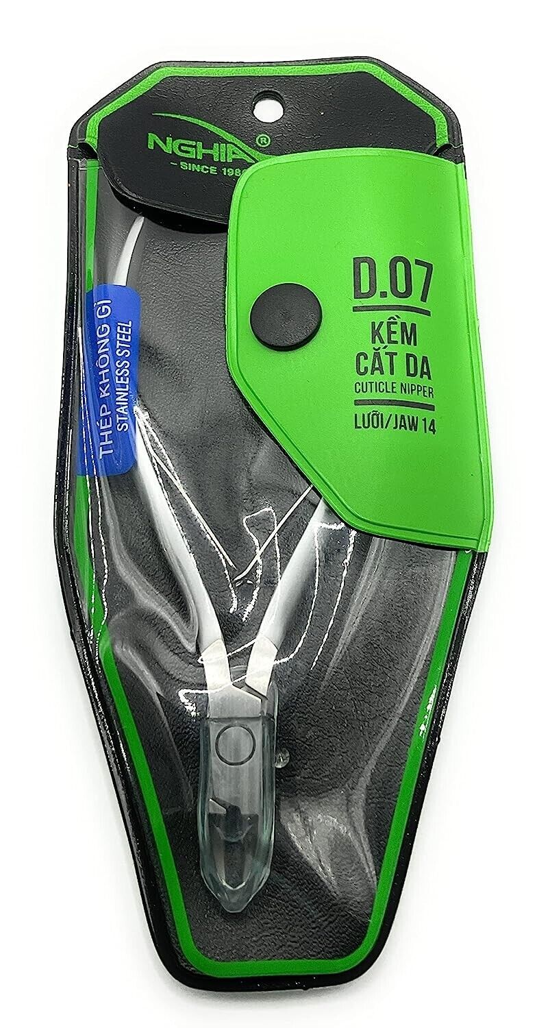 (Pack of 10) D-07 Nghia Cuticle Nippers Stainless Steel Double Spring - Jaw 14 or 16