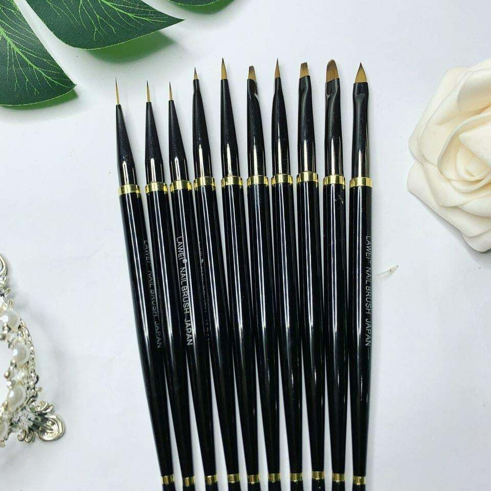 Set 10 pcs Variety Gel Nail Brush Poly Extension Gel Brush-Nail Art Brush