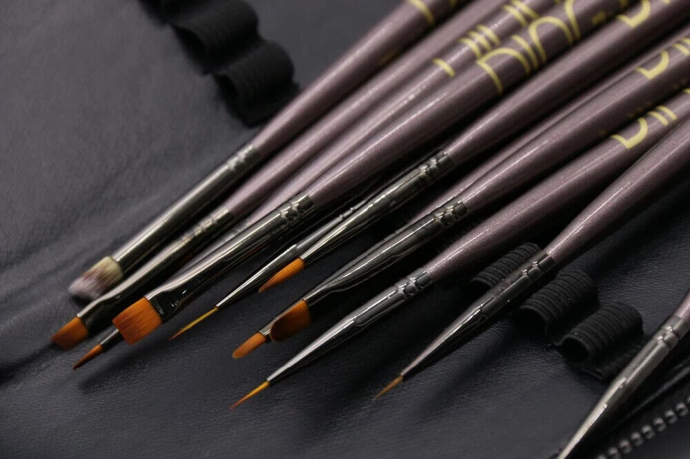 Set Dingxi 12 pcs Gel Nail Brush Poly Extension Gel Brush Nail Art Builder Brush