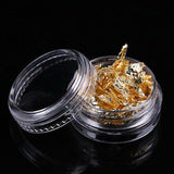 12pcs Nail Art Gold Metal Foil Paper 3D Sticker Flake Decal Decoration