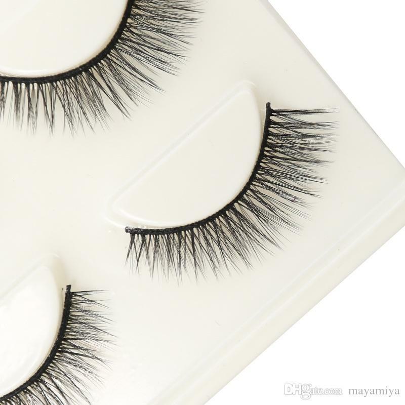Handmade Reusable Long Cross 3D  Mink False  Black Eyelashes 3 Pairs (3D-03) - Lot of 2