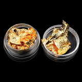 12pcs Nail Art Gold Metal Foil Paper 3D Sticker Flake Decal Decoration