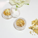 12pcs Nail Art Gold Metal Foil Paper 3D Sticker Flake Decal Decoration