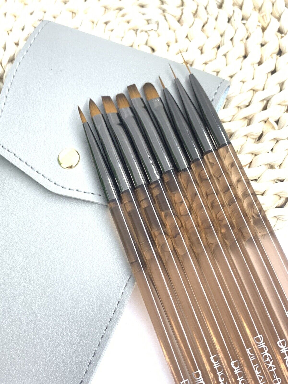 Set Dingxi 9pcs Gel Nail Brush Poly Extension Gel Brush Nail Art Builder Brushes