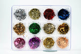 12Pcs/Set of 12 Colors Nail Art Foil Flake - DIY Aluminum Foil Flakes Deco Paper