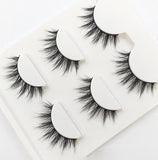 Handmade Reusable Long Cross 3D Mink False Black Eyelashes 3 Pairs (3D-09)