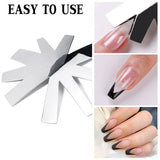 French Nails Acrylic V Shape Silver Easy French Smile Cutter 9 Sizes V Line