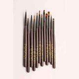 Set Dingxi 12 pcs Gel Nail Brush Poly Extension Gel Brush Nail Art Builder Brush