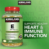 Kirkland Signature Vitamin E 400 IU, 500 Softgels, Strong Antioxidant Protection