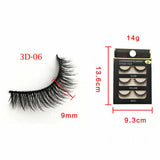 Handmade Reusable Long Cross 3D Mink False Black Eyelashes 3 Pairs Each Unit (3D-06) - Lot of 2