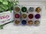 12Pcs/Set of 12 Colors Nail Art Foil Flake - DIY Aluminum Foil Flakes Deco Paper