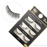 Handmade Reusable Long Cross 3D  Mink False  Black Eyelashes 3 Pairs (3D-03) - Lot of 2