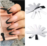 French Nails Acrylic V Shape Silver Easy French Smile Cutter 9 Sizes V Line