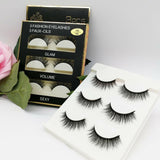 Handmade Reusable Long Cross 3D Mink False Black Eyelashes 3 Pairs (3D-40) Each Unit- Lot of 2