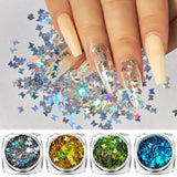 Set of 12PCS/Colors STAR Nail Art Sequins DIY Art Star Glitter Sequins