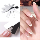 French Nails Acrylic V Shape Silver Easy French Smile Cutter 9 Sizes V Line