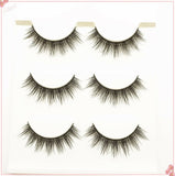 Handmade Reusable Long Cross 3D Mink False Black Eyelashes 3 Pairs Each Unit (3D-11) - Lot of 2