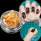 12pcs Nail Art Gold Metal Foil Paper 3D Sticker Flake Decal Decoration